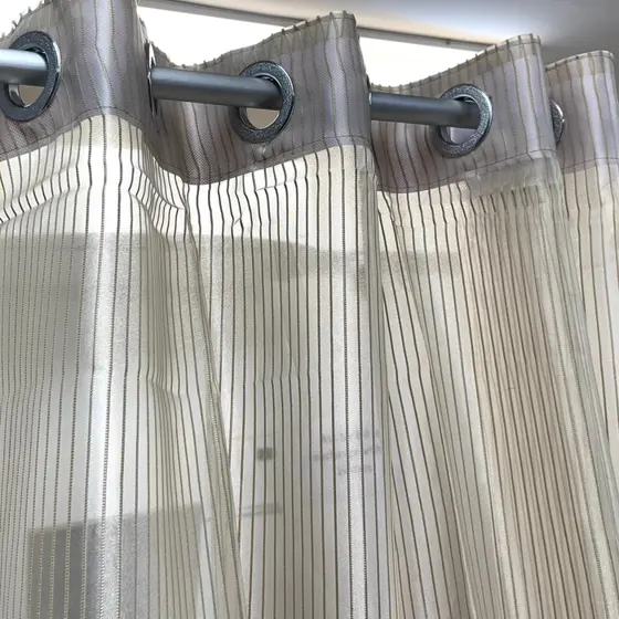 Beige Stripe Sheer Curtain