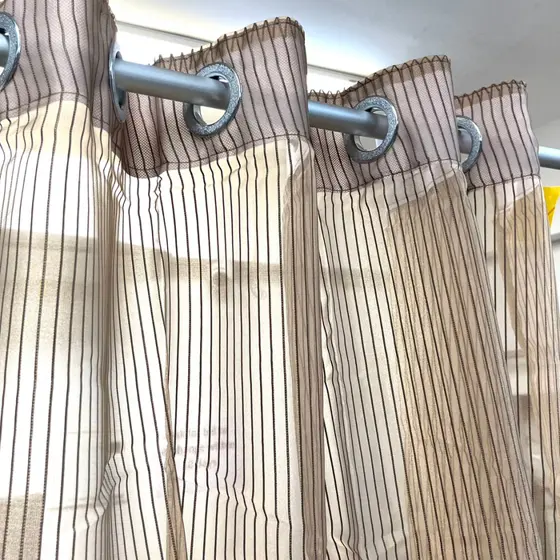 Brown Stripe Sheer Curtain