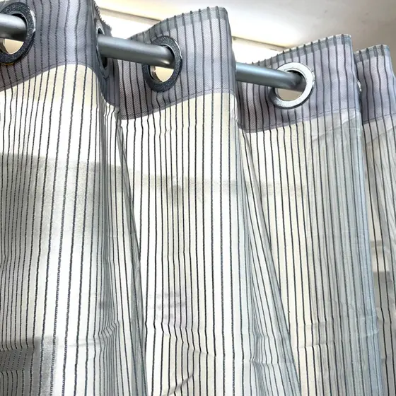 Gray Stripe Sheer Curtain