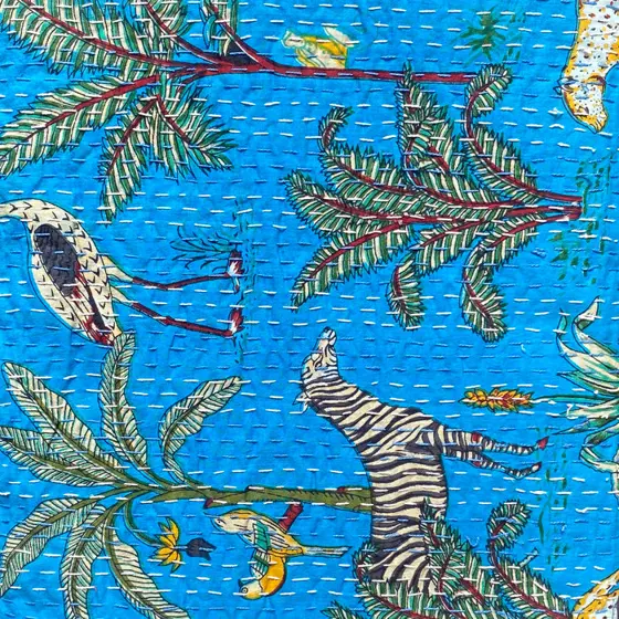 Kantha Bedcovers : Blue