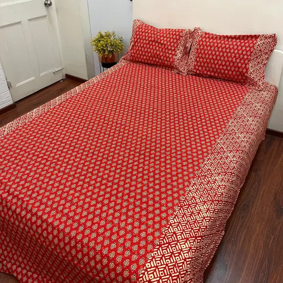 Timeless Red Ajrak Bedsheet