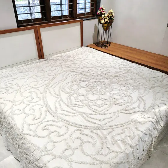 White Boho Bedcover