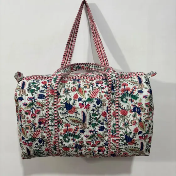 White & Red Weekender Bag